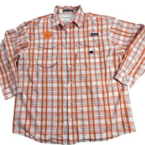 Clemson Tigers Columbia PFG Super Bonehead Shirt Mens Large Vented Fishing NCAA